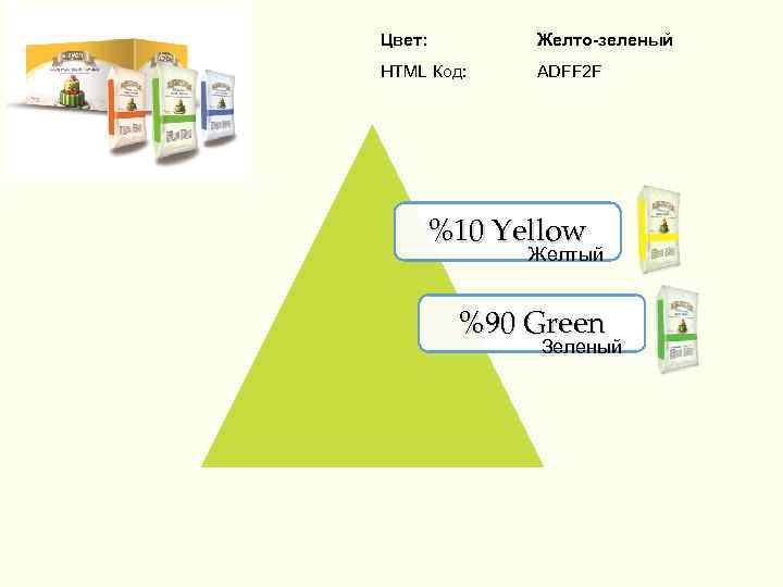 Цвет: Желто-зеленый HTML Код: ADFF 2 F %10 Yellow Желтый %90 Green Зеленый 