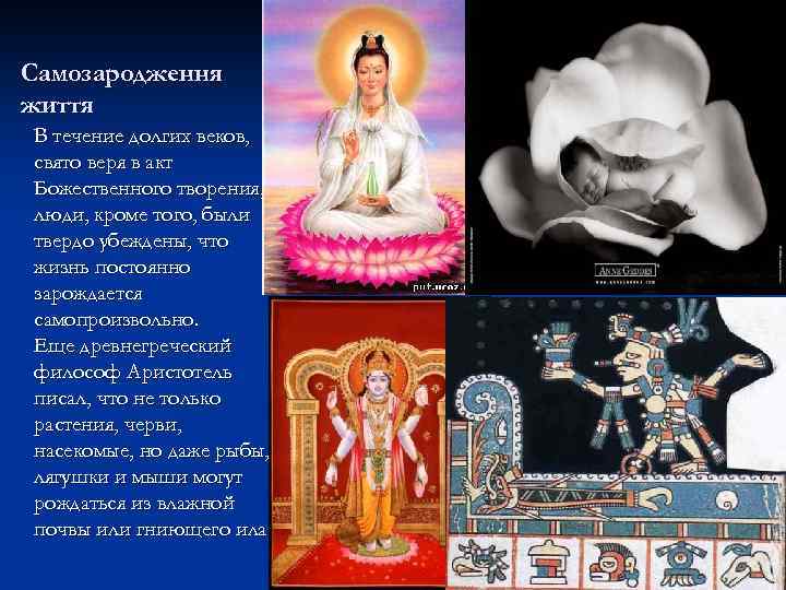 Самозародження життя В течение долгих веков, свято веря в акт Божественного творения, люди, кроме