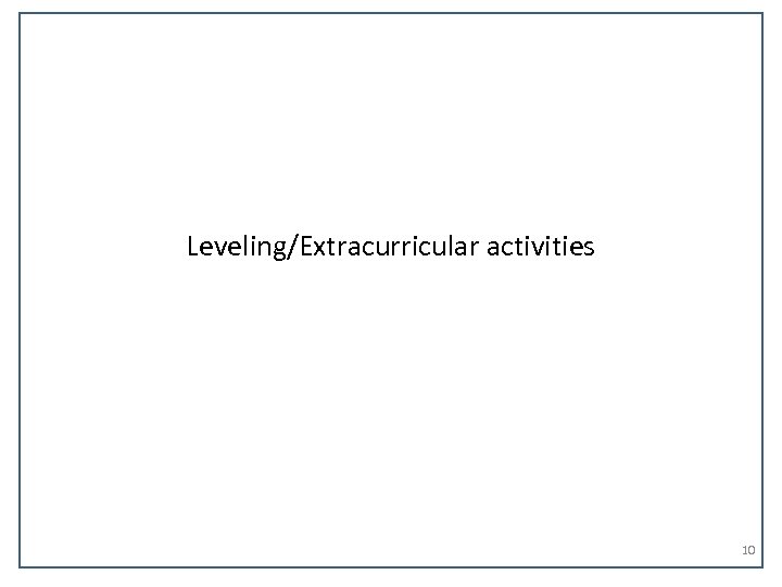 Leveling/Extracurricular activities 10 