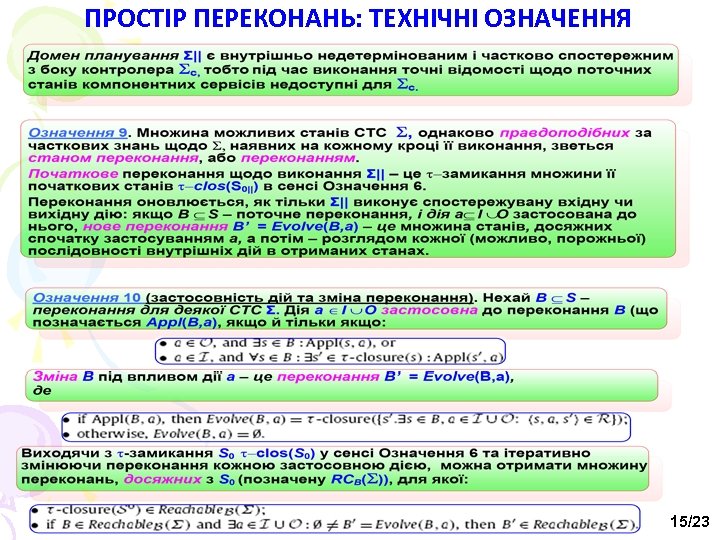 ПРОСТІР ПЕРЕКОНАНЬ: ТЕХНІЧНІ ОЗНАЧЕННЯ 15/23 