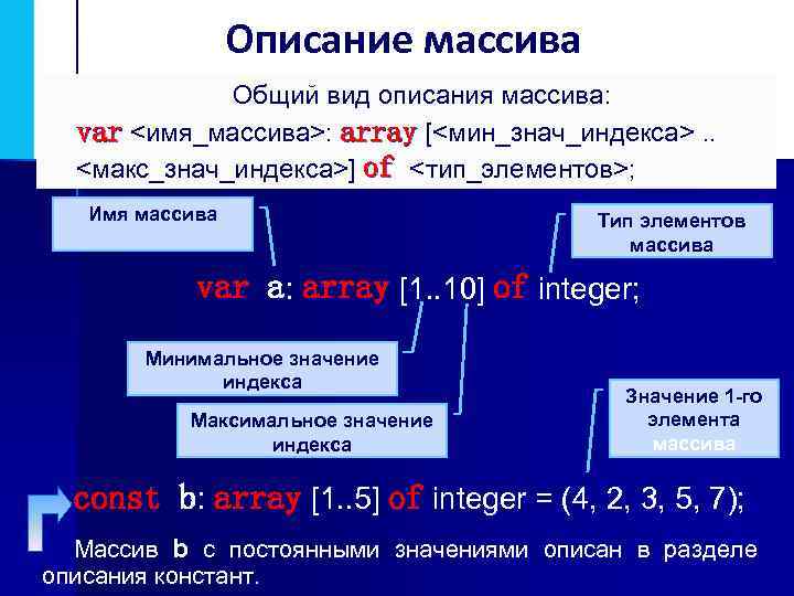 Целый массив