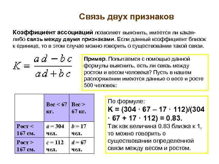 Двойная признаки. Расчет коэффициента ассоциации. Коэффициент ассоциации формула. Коэффициент ассоциации в статистике. Коэффициент ассоциации и контингенции.