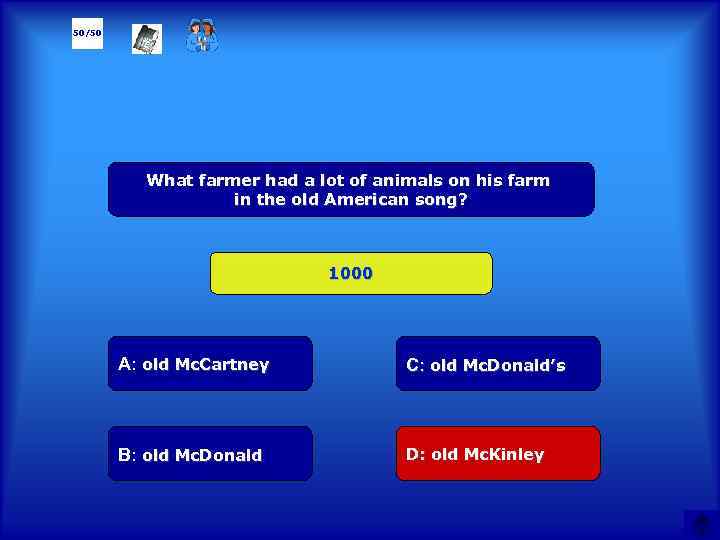 50/50 What farmer had a lot of animals on his farm in the old