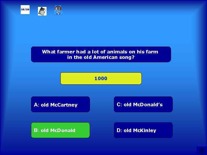 50/50 What farmer had a lot of animals on his farm in the old