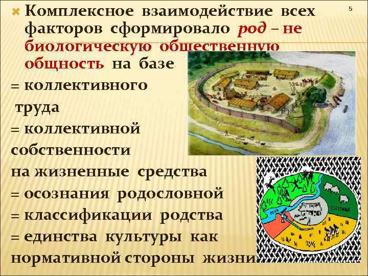  Комплексное взаимодействие всех факторов сформировало род – не биологическую общественную общность на базе