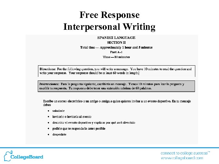 Free Response Interpersonal Writing 