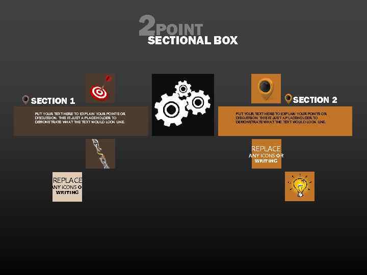 2 POINT SECTIONAL BOX SECTION 2 SECTION 1 PUT YOUR TEXT HERE TO EXPLAIN