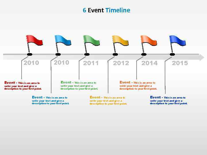 6 Event Timeline 2010 Event - This is an area to write your text