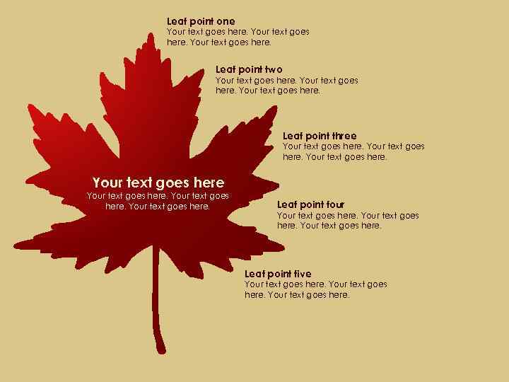 Leaf point one Your text goes here. Leaf point two Your text goes here.