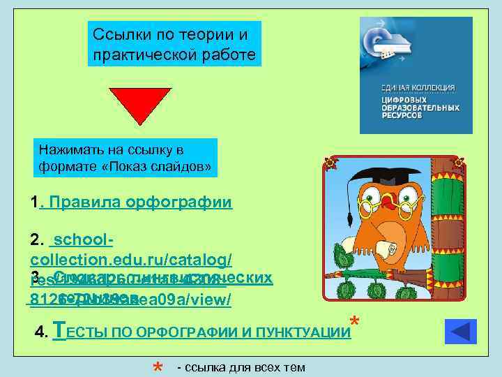 Ссылки по теории и практической работе Нажимать на ссылку в формате «Показ слайдов» 1.