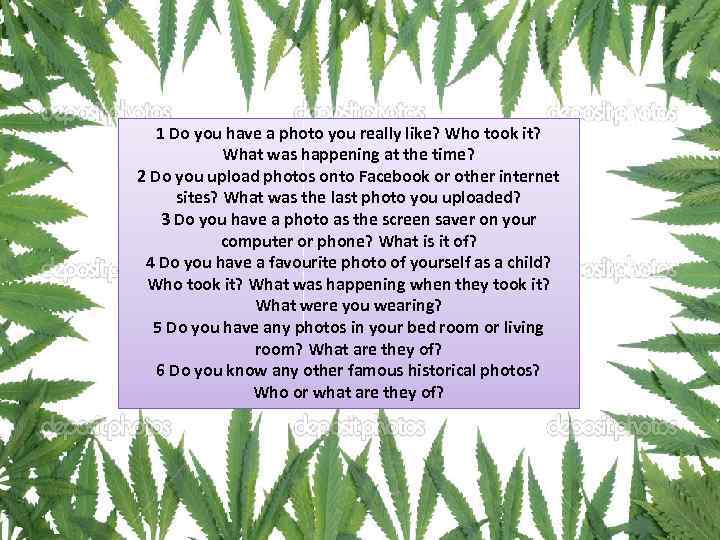 1 Do you have a photo you really like? Who took it? What was