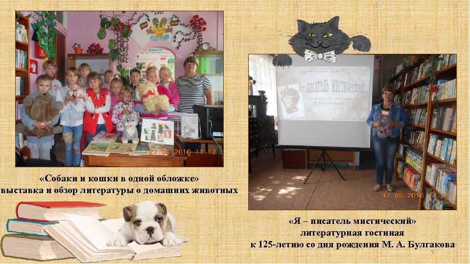  «Собаки и кошки в одной обложке» выставка и обзор литературы о домашних животных