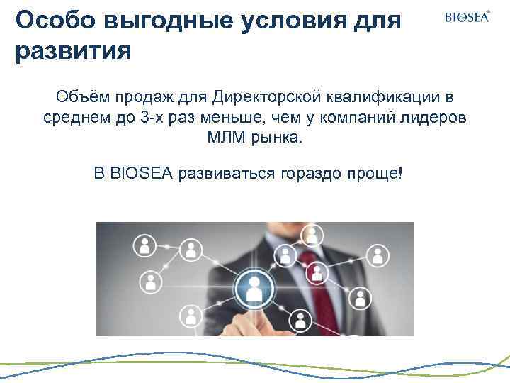 Особо выгодные условия для развития Объём продаж для Директорской квалификации в среднем до 3