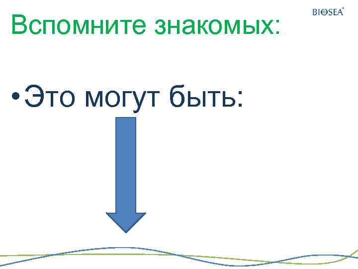 Вспомните знакомых: • Это могут быть: 