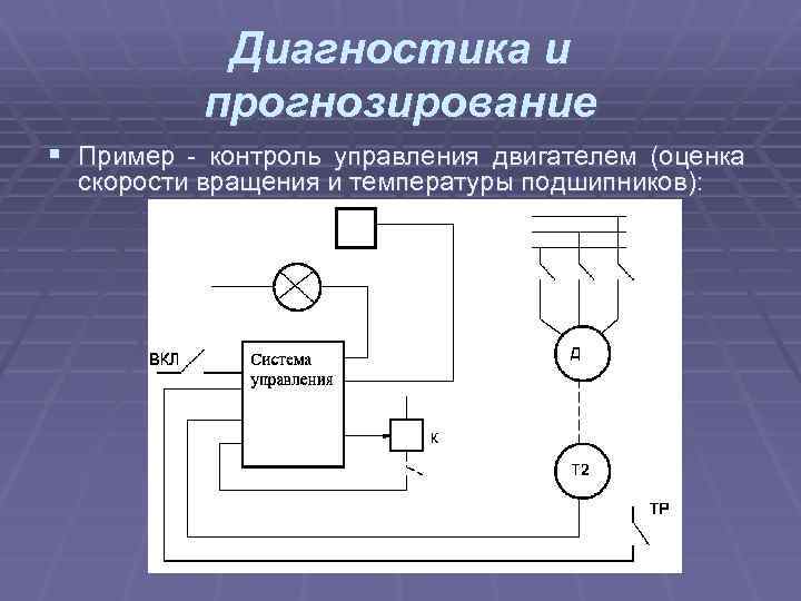 Диагностика и прогнозирование § Пример - контроль управления двигателем (оценка скорости вращения и температуры