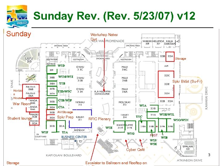 Sunday Rev. (Rev. 5/23/07) v 12 Sunday Workshop Notes Dist. Storage WSD WSM/WSI Spkr