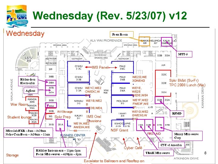 Wednesday (Rev. 5/23/07) v 12 Wednesday Press Room MTT-9 IMS Panel WE 2 D,
