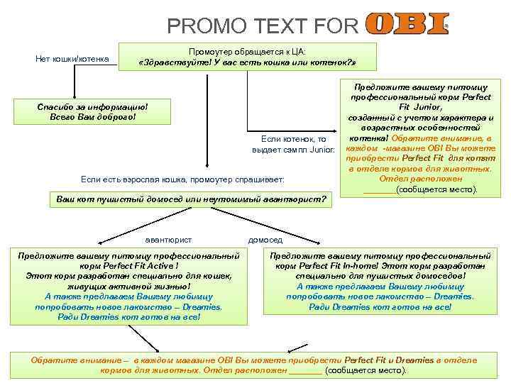 PROMO TEXT FOR Нет кошки/котенка Промоутер обращается к ЦА: «Здравствуйте! У вас есть кошка