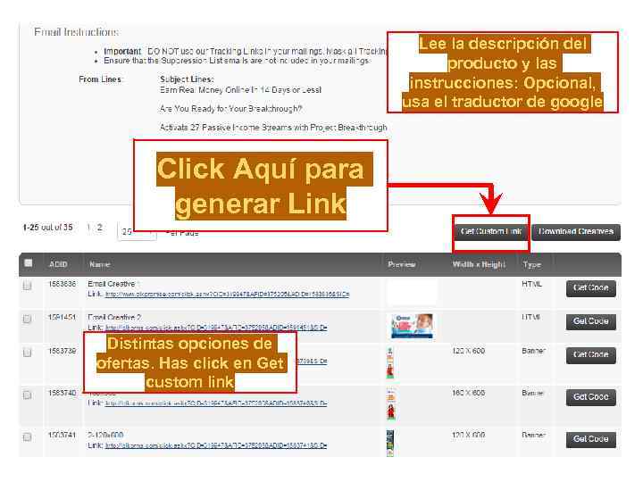 Lee la descripción del producto y las instrucciones: Opcional, usa el traductor de google