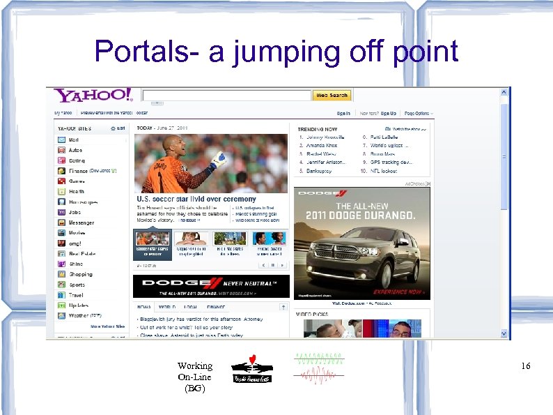 Portals- a jumping off point Working On-Line (BG) 16 