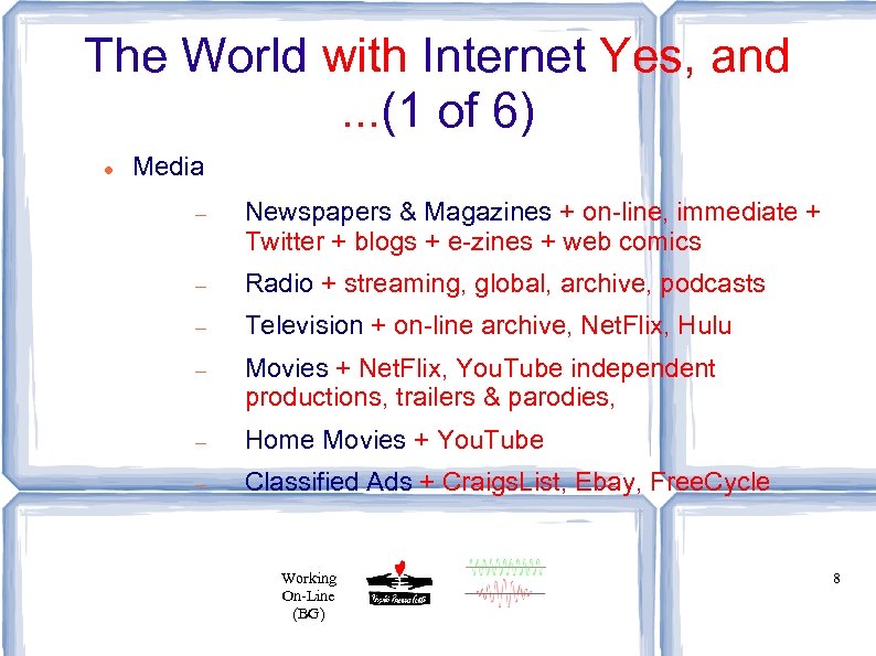 The World with Internet Yes, and. . . (1 of 6) Media Newspapers &