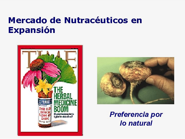 Mercado de Nutracéuticos en Expansión Preferencia por lo natural 