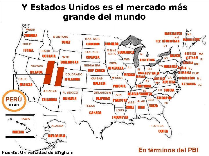 Y Estados Unidos es el mercado más grande del mundo WASH TURQUIA MONTANA TUNEZ