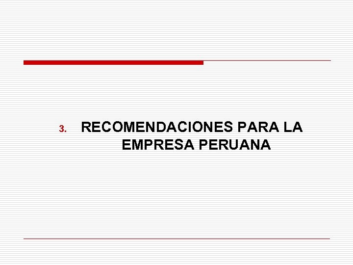 3. RECOMENDACIONES PARA LA EMPRESA PERUANA 