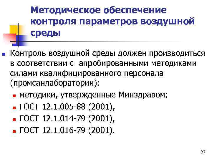 Контроль воздушной среды. Параметры воздушной среды. Мониторинг воздушной среды. Методы определения параметров воздушной среды.