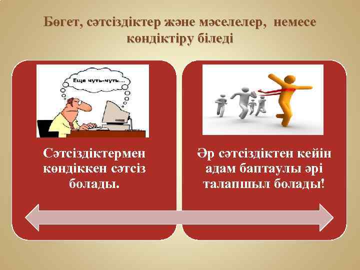 Бөгет, сәтсіздіктер және мәселелер, немесе көндіктіру біледі Сәтсіздіктермен көндіккен сәтсіз болады. Әр сәтсіздіктен кейін