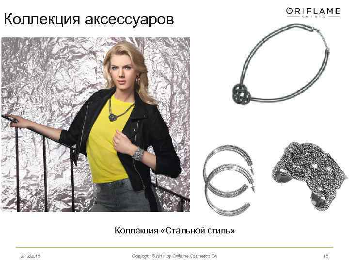 Коллекция аксессуаров Коллекция «Стальной стиль» 2/12/2018 Copyright © 2011 by Oriflame Cosmetics SA 18