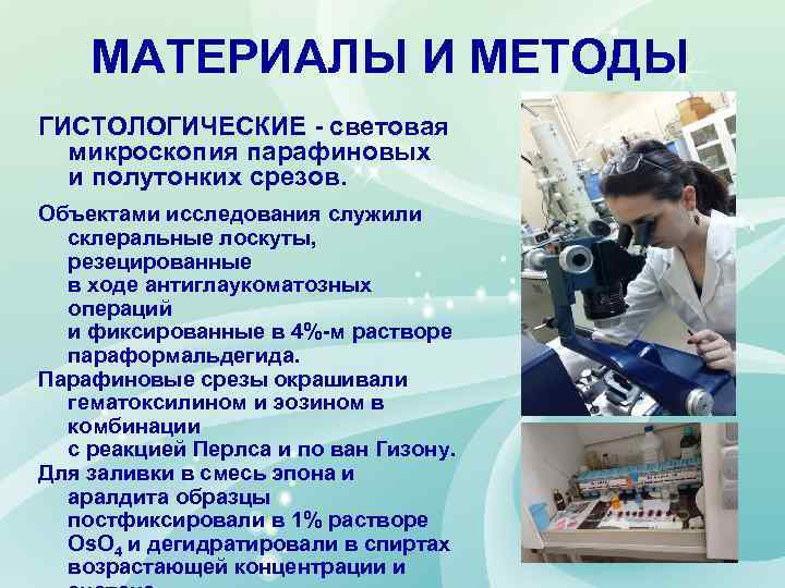 МАТЕРИАЛЫ И МЕТОДЫ ГИСТОЛОГИЧЕСКИЕ - световая микроскопия парафиновых и полутонких срезов. Объектами исследования служили