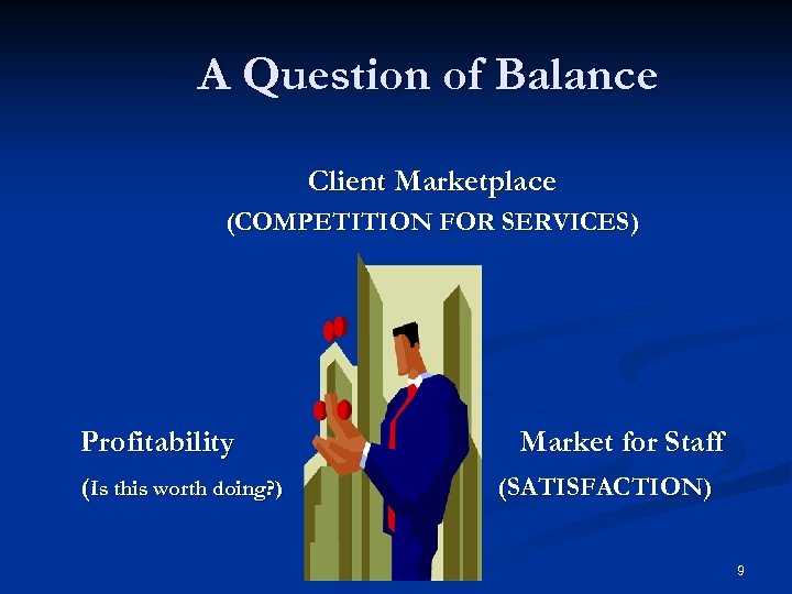 A Question of Balance Client Marketplace (COMPETITION FOR SERVICES) Profitability (Is this worth doing?