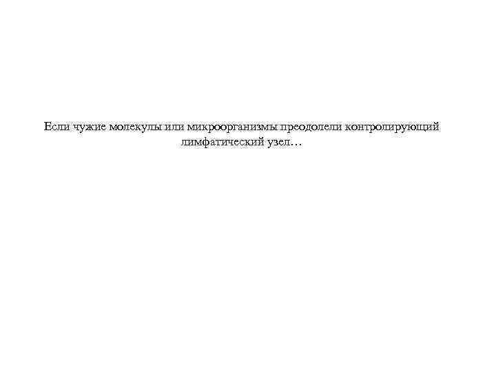 Если чужие молекулы или микроорганизмы преодолели контролирующий лимфатический узел… 