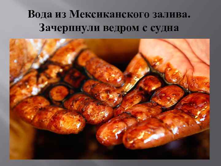 Вода из Мексиканского залива. Зачерпнули ведром с судна 