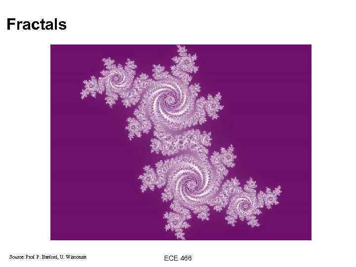 Fractals Source: Prof. P. Barford, U. Wisconsin ECE 466 