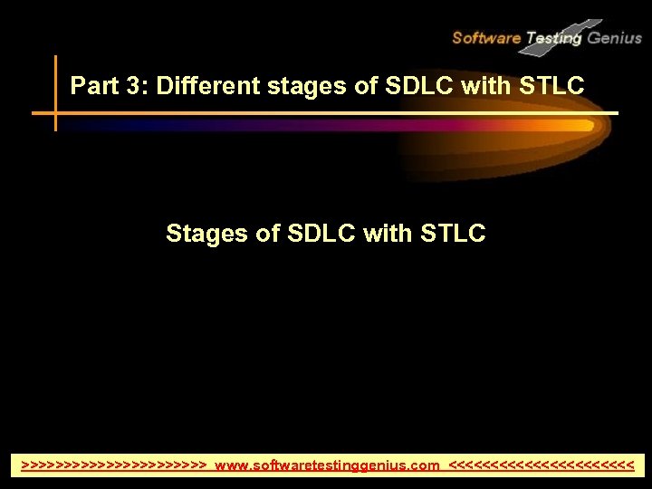 Part 3: Different stages of SDLC with STLC Stages of SDLC with STLC >>>>>>>>>>>