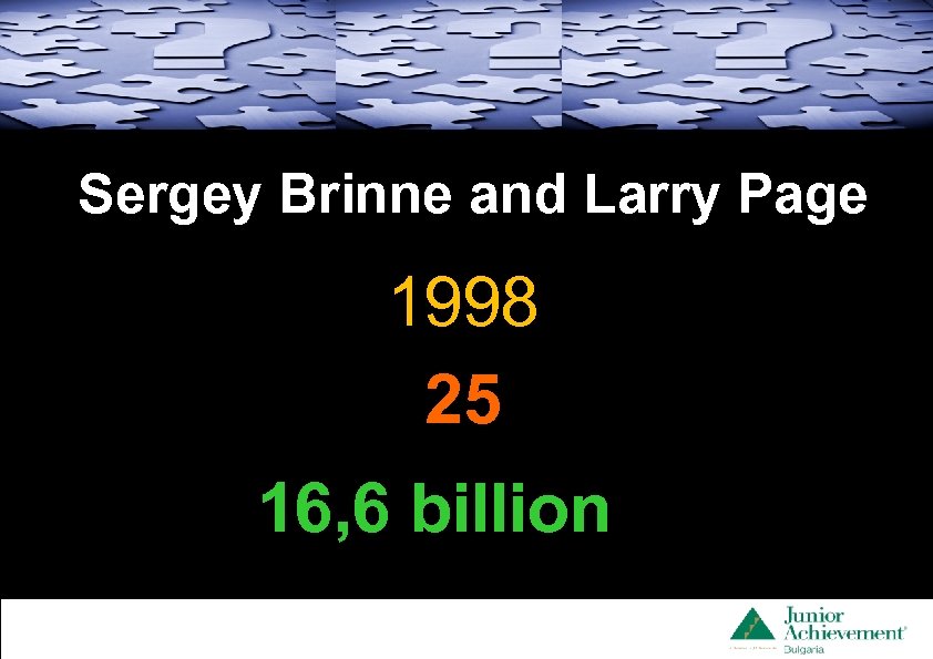 Sergey 32 pt Smallest 28 pt Brinne and __ __ _______ Larry Page __