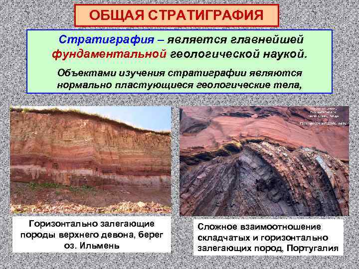 ОБЩАЯ СТРАТИГРАФИЯ Стратиграфия – является главнейшей фундаментальной геологической наукой. Объектами изучения стратиграфии являются нормально
