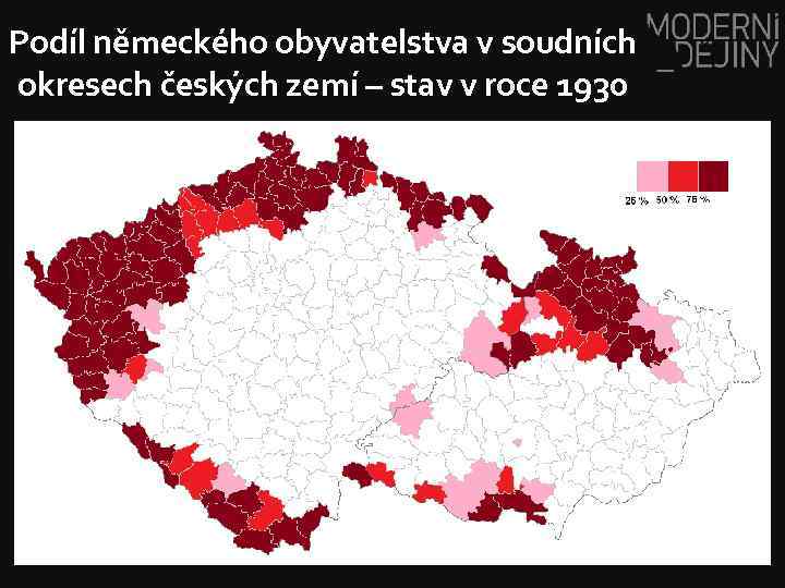 Podíl německého obyvatelstva v soudních okresech českých zemí – stav v roce 1930 