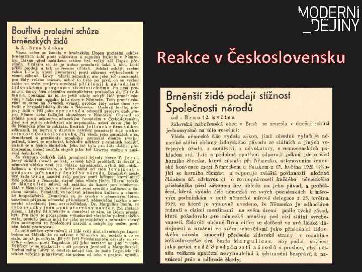 Reakce v Československu 
