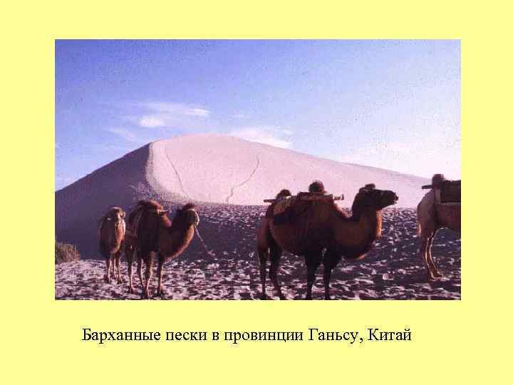 Барханные пески в провинции Ганьсу, Китай 