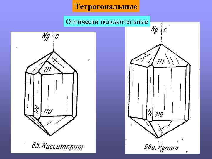 Тетрагональные Оптически положительные 