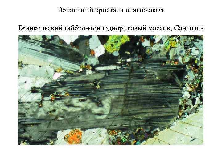 Зональный кристалл плагиоклаза Баянкольский габбро-монцодиоритовый массив, Сангилен 