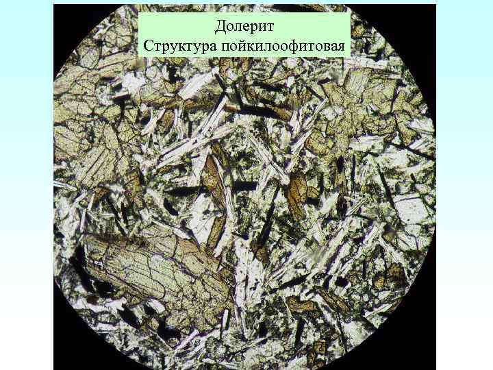 Долерит Структура пойкилоофитовая 