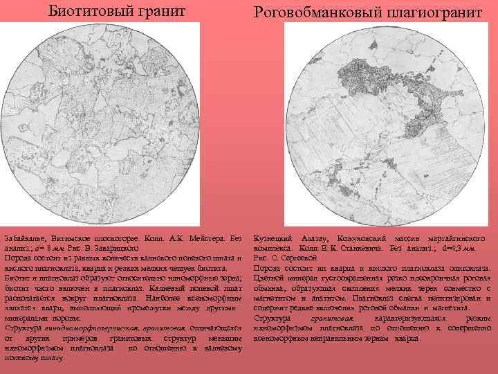 Биотитовый гранит Забайкалье, Витимское плоскогорье. Колл. А. К. Мейстера. Без анализ. ; d= 8