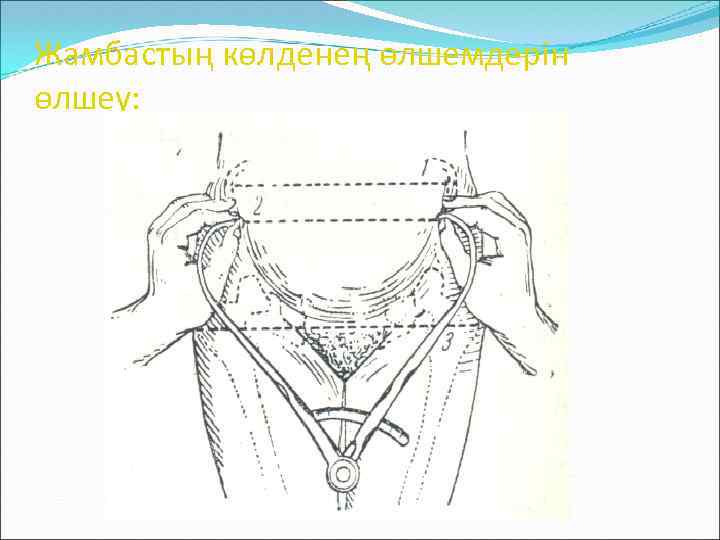 Жамбастың көлденең өлшемдерін өлшеу: 