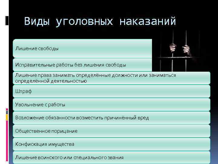 Виды уголовно правовых