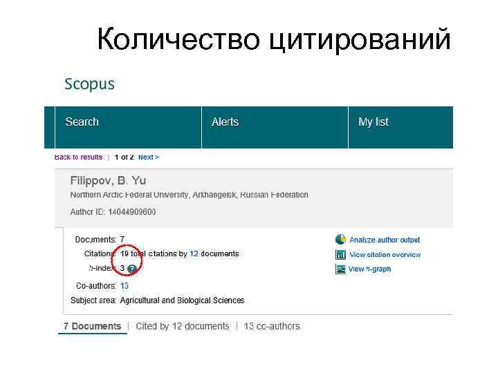 Количество цитирований 