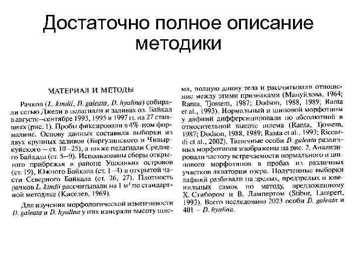 Достаточно полное описание методики 